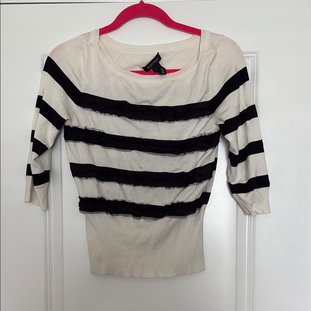 Black and White Striped Top